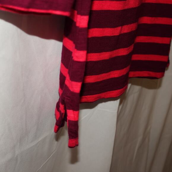 Old Navy T Shirt 3/4 Sleeve Size Large Red Pink Stiped - Picture 10 of 13